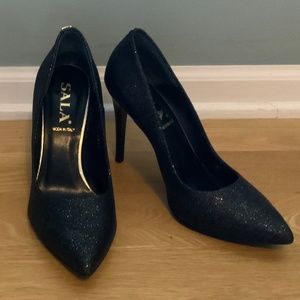 Sala heels size 8 black. Made in Italy